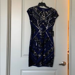 Blue sequin dress